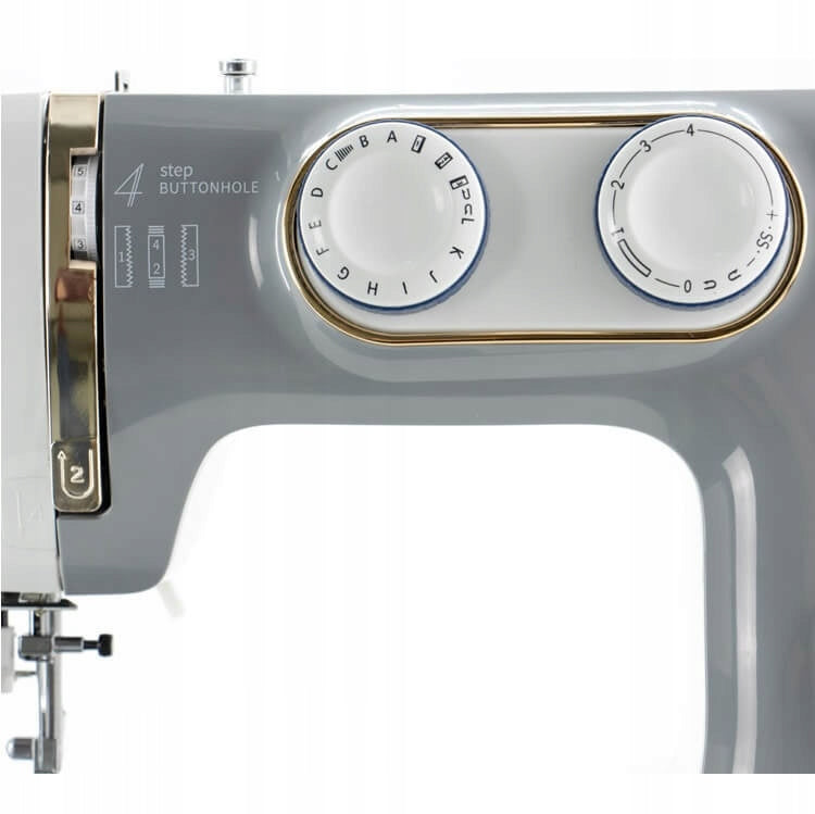 TEXI GOLD home sewing machine with powerful AC Servo motor 24 stitches Dominant color silver/gray
