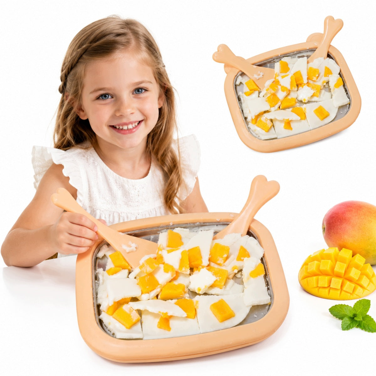 THAI ICE CREAM MACHINE ICE CREAM MAKER BEIGE
