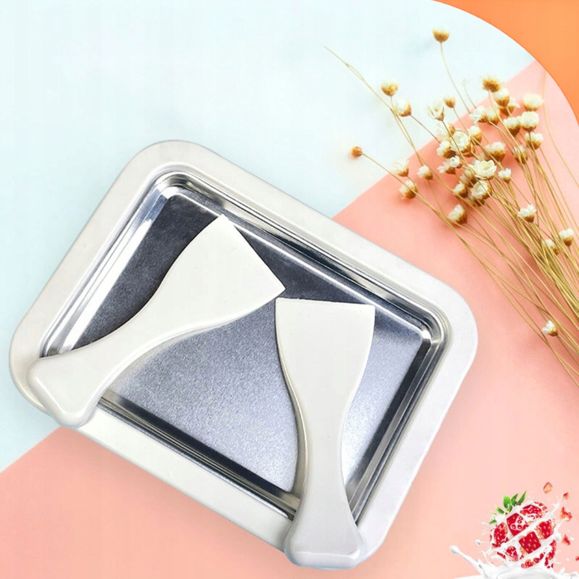 THAI ICE CREAM MAKER TRAY ROLLED ICE CREAM + DIY SPATULAS FOR GIFT Packaging status original