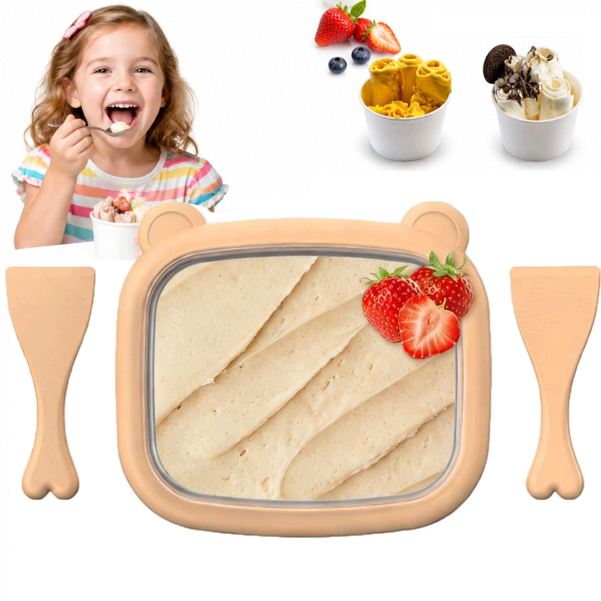 THAI ICE CREAM MAKING MACHINE ICE CREAM FREEZING TRAY, 2SCRAPERS