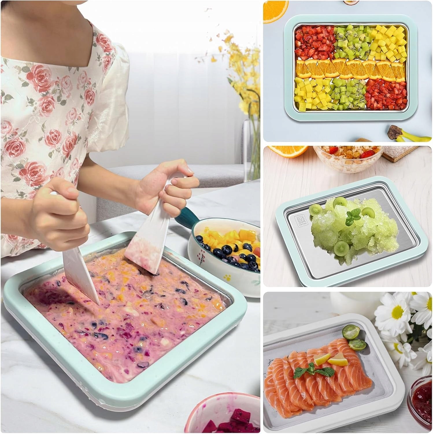THAI ICE CREAM MAKING MACHINE ICE CREAM PLATE THAI INSTANT ICE CREAM Brand no brand