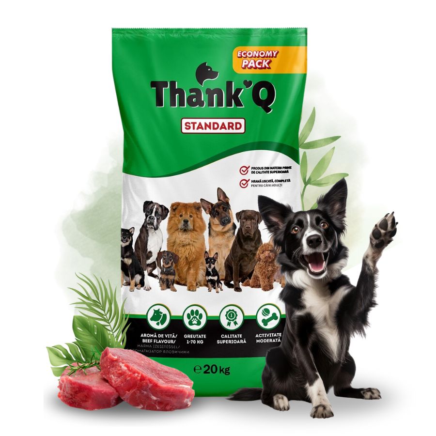 THANK'Q Standard Beef Flavoured Dry Dog Food with Vitamins 20kg