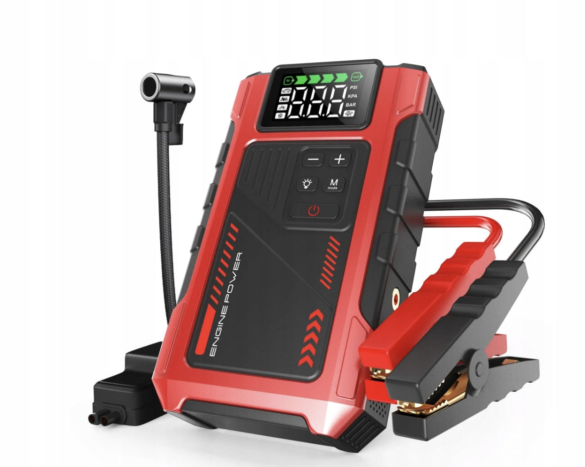 THE MOST POWERFUL JUMP STARTER BOOSTER 6000A WITH 10 BAR COMPRESSOR Manufacturer code POWERBANK ROZRUSZNIK DO AUTA