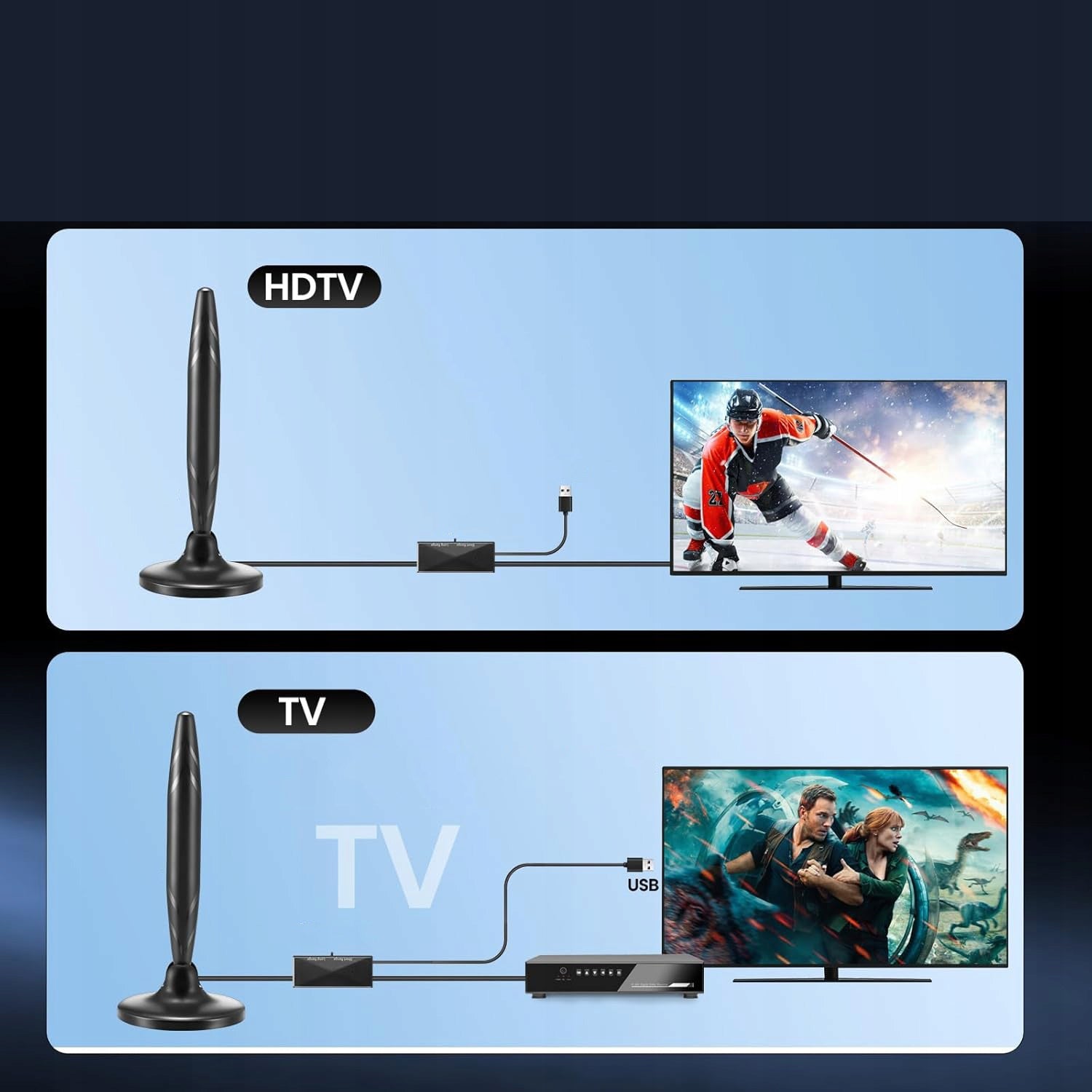 THE MOST POWERFUL TV ANTENNA DVB-T2 ACTIVE WITH AMPLIFIER Packaging status original