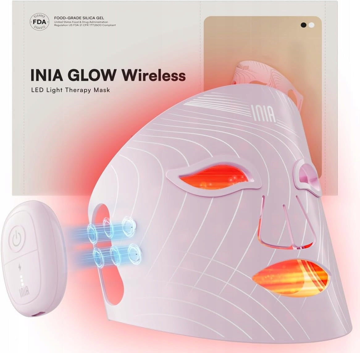 THERAPEUTIC MASK INIA RED LED LIGHT PHOTON WIRELESS DESCRIPTION