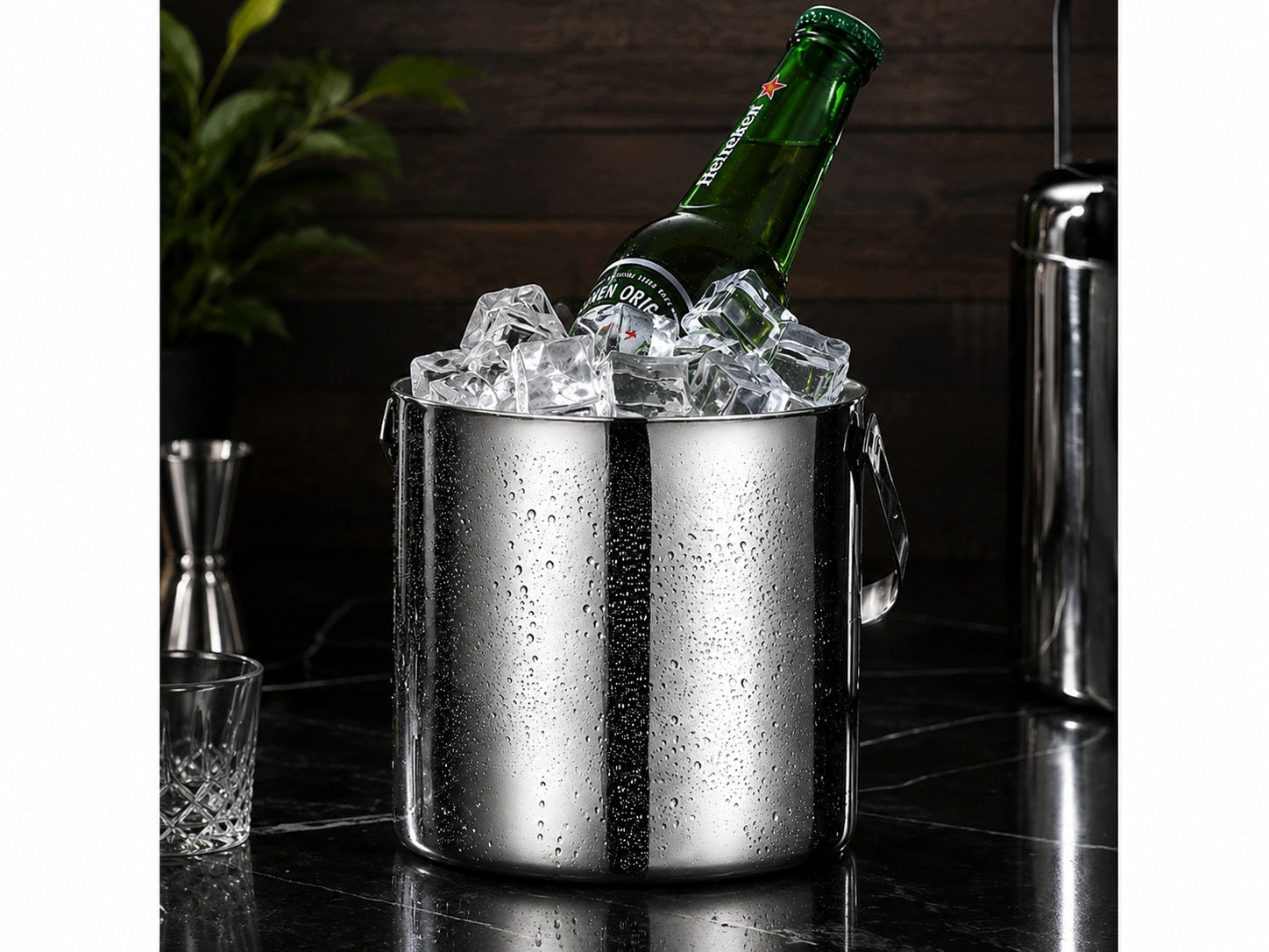 THERMAL ICE BUCKET 1,3L ICE CONTAINER STEEL PLIERS Packaging status original