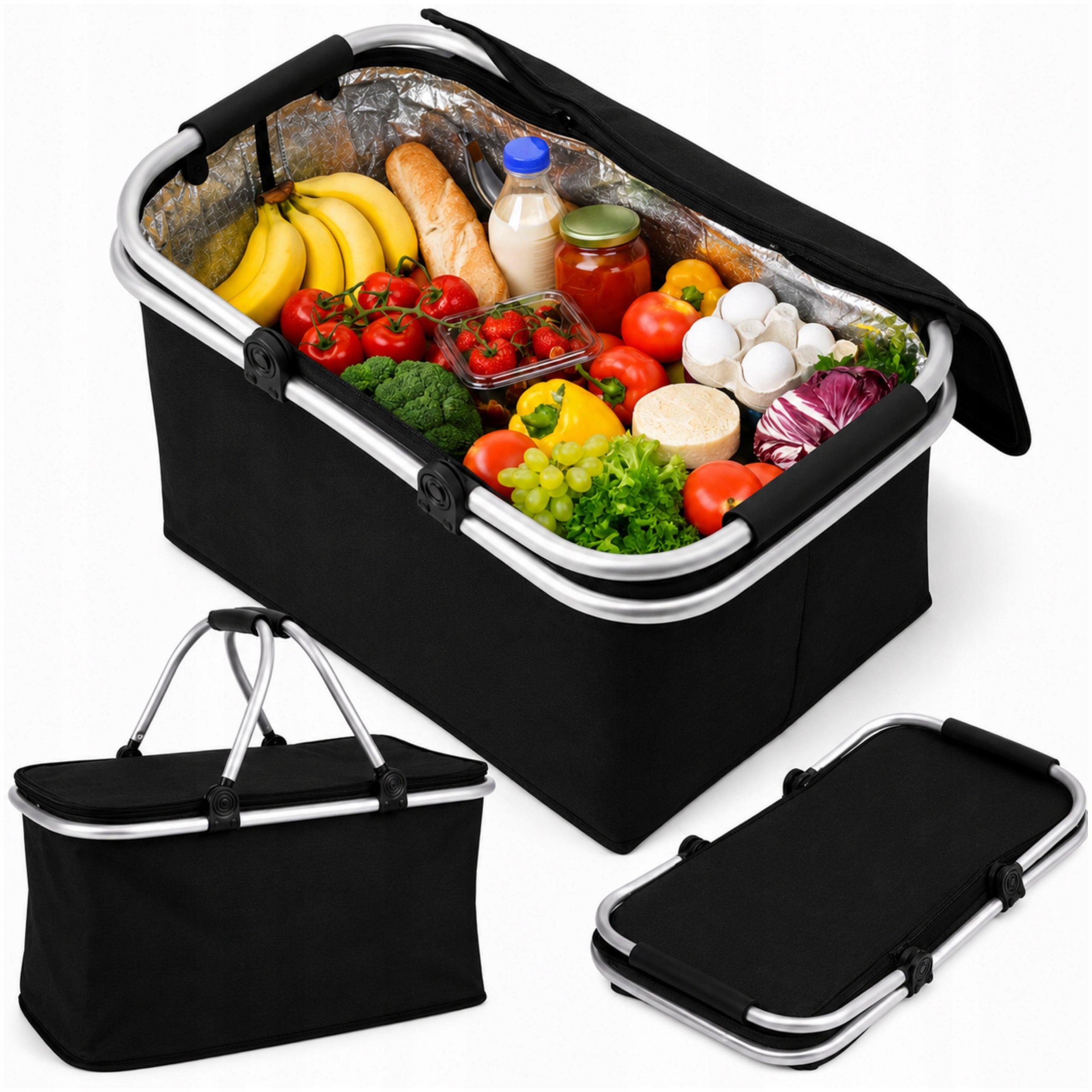 THERMAL PICNIC BASKET 30L FOLDING PICNIC BAG SHOPPING WATERPROOF LARGE