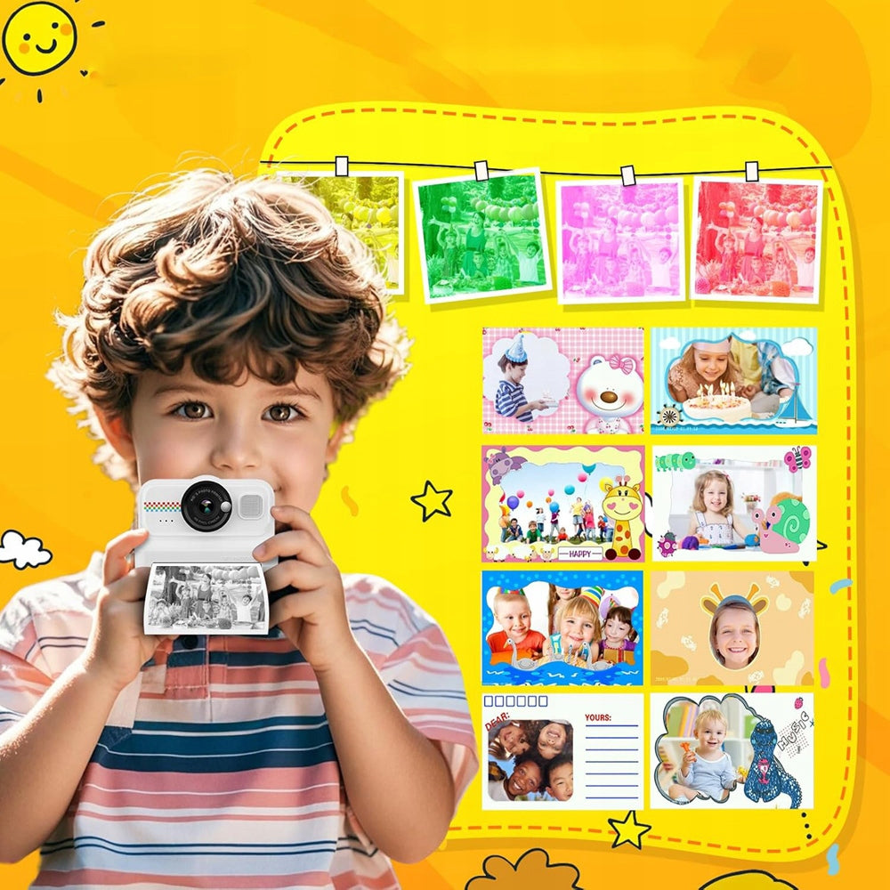 THERMAL PRINTER MINI INSTANT CAMERA FOR KIDS GAMES 1080P 3 ROLLS Brand no brand