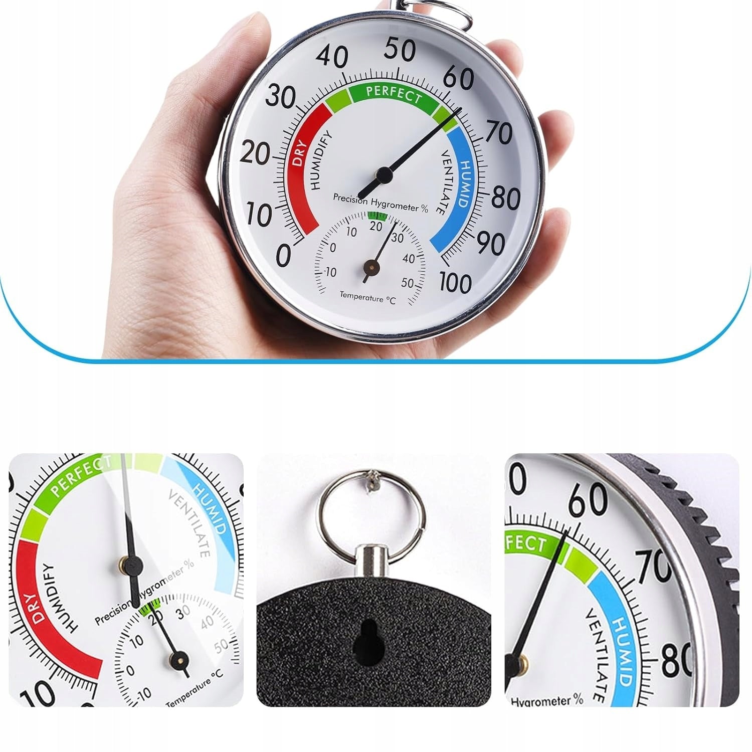THERMOMETER AND HYGROMETER HANGING TEMPERATURE METER FOR GREENHOUSE Manufacturer code 1x Termometr higrometr