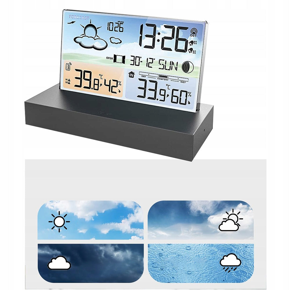 THERMOMETER DIGITAL WEATHER STATION HYGROMETER +EXTERNAL SENSOR Brand no brand