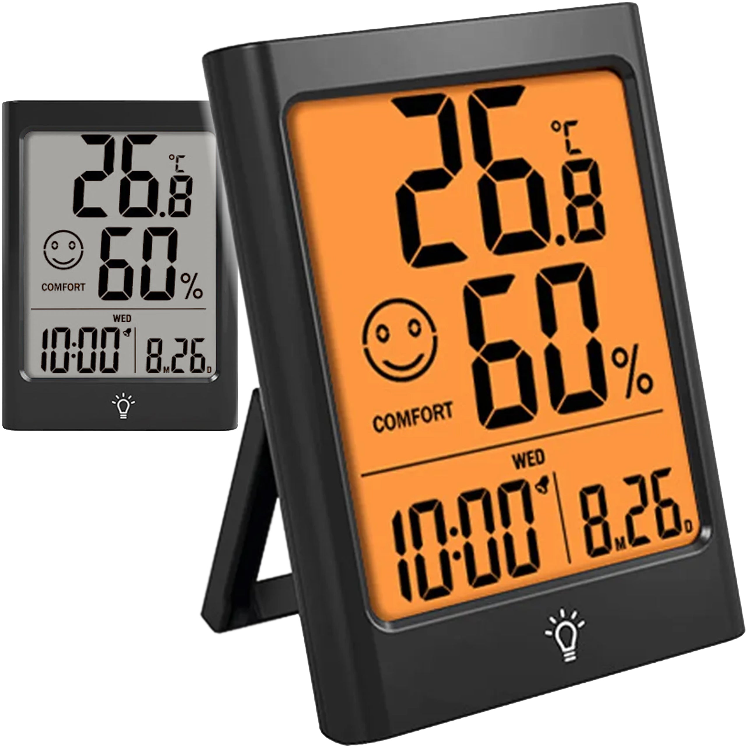 THERMOMETER ELECTRONIC WEATHER STATION CLOCK HYGROMETER METEO MAGNET ALARM