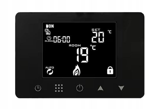 THERMOSTAT WALL MOUNTED PANEL ROOM TOUCH SCREEN LED WiFi TUYA TERSCW2B Manufacturer code TERSCW2B