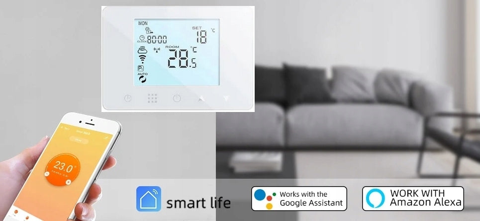 THERMOSTAT WALL PANEL ROOM TOUCH SCREEN LED WiFi TUYA TERSCW2 Manufacturer code TERSC2
