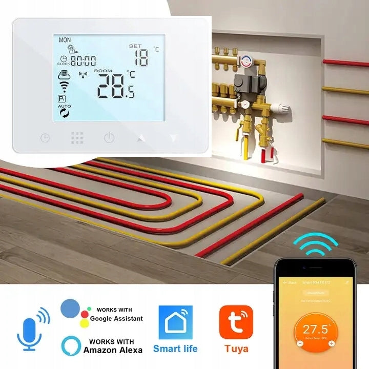 THERMOSTAT WALL PANEL ROOM TOUCH SCREEN LED WiFi TUYA TERSCW2 Packaging status original