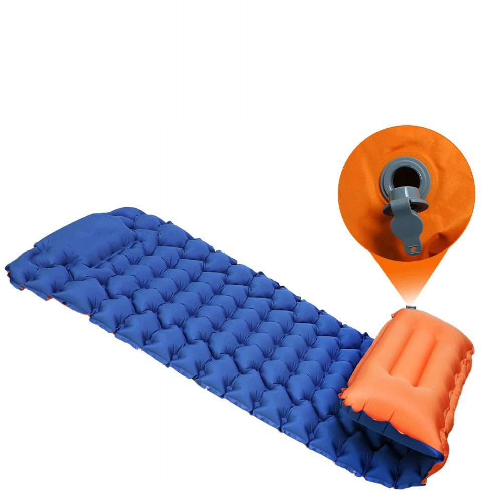THICK CAMPING MATTRESS INFLATABLE MAT WITH FOOT PUMP DOUBLE-SIDED 198X72CM
