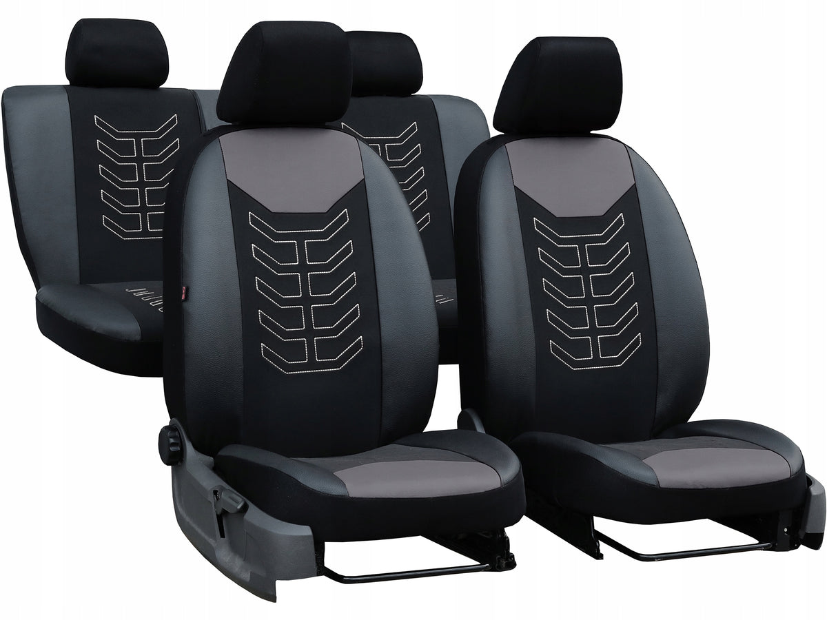 THICK COVERS WITH EMBROIDERY FOR SEATS CAR SEATS MATERIAL + LEATHER