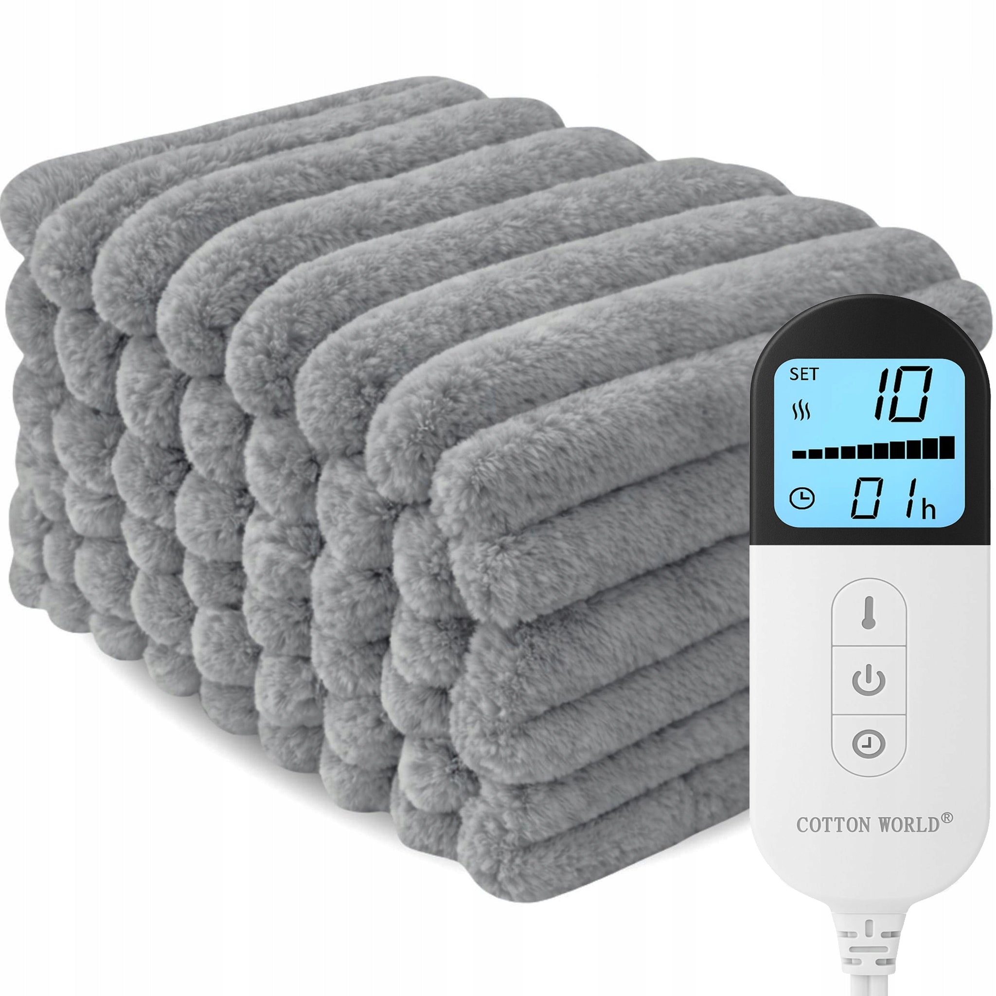 THICK ELECTRIC BLANKET 180X160 HEATING MAT SOFT FLUFFY + REMOTE CONTROL + TIMER