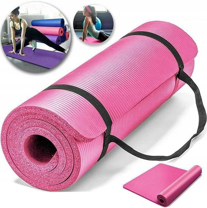 THICK EXERCISE MAT KARIMATA YOGA FITNESS PINK XL 1cm