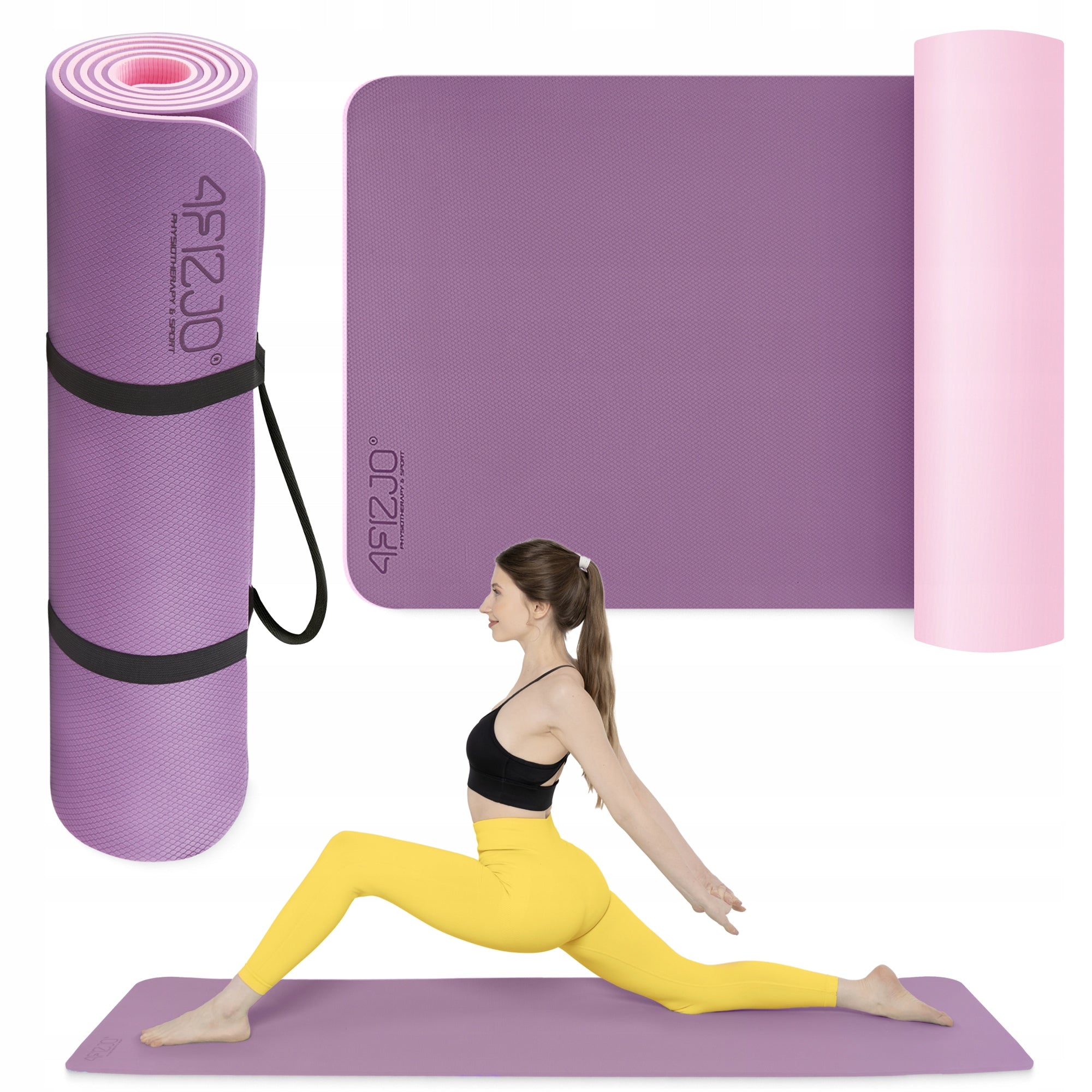 THICK EXERCISE MAT TPE YOGA FITNESS NON-SLIP DOUBLE LAYER 4FIZJO