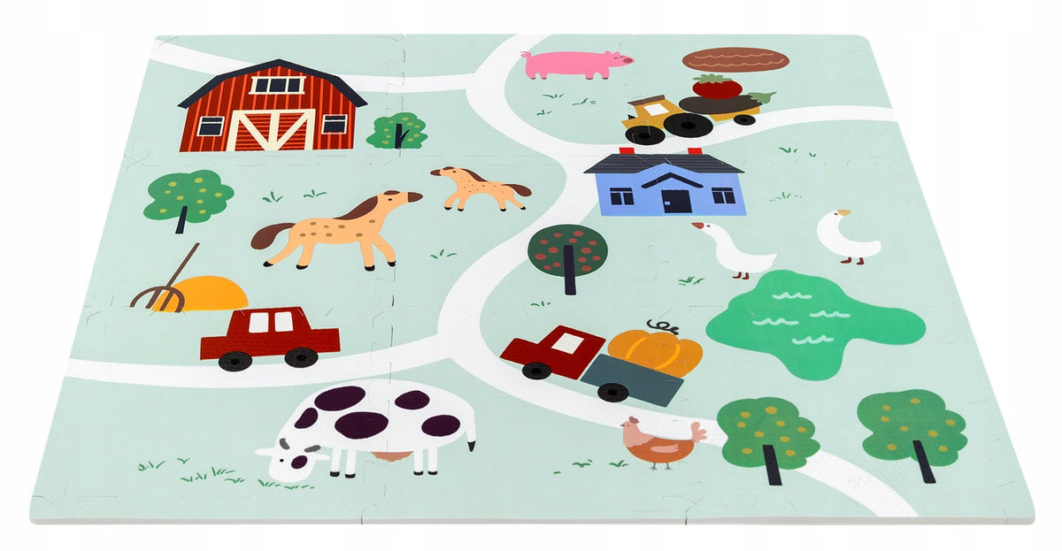 THICK FOAM PUZZLE FLOOR FOAM MAT 90x90 FARM ROAD VILLAGE Manufacturer code 9006