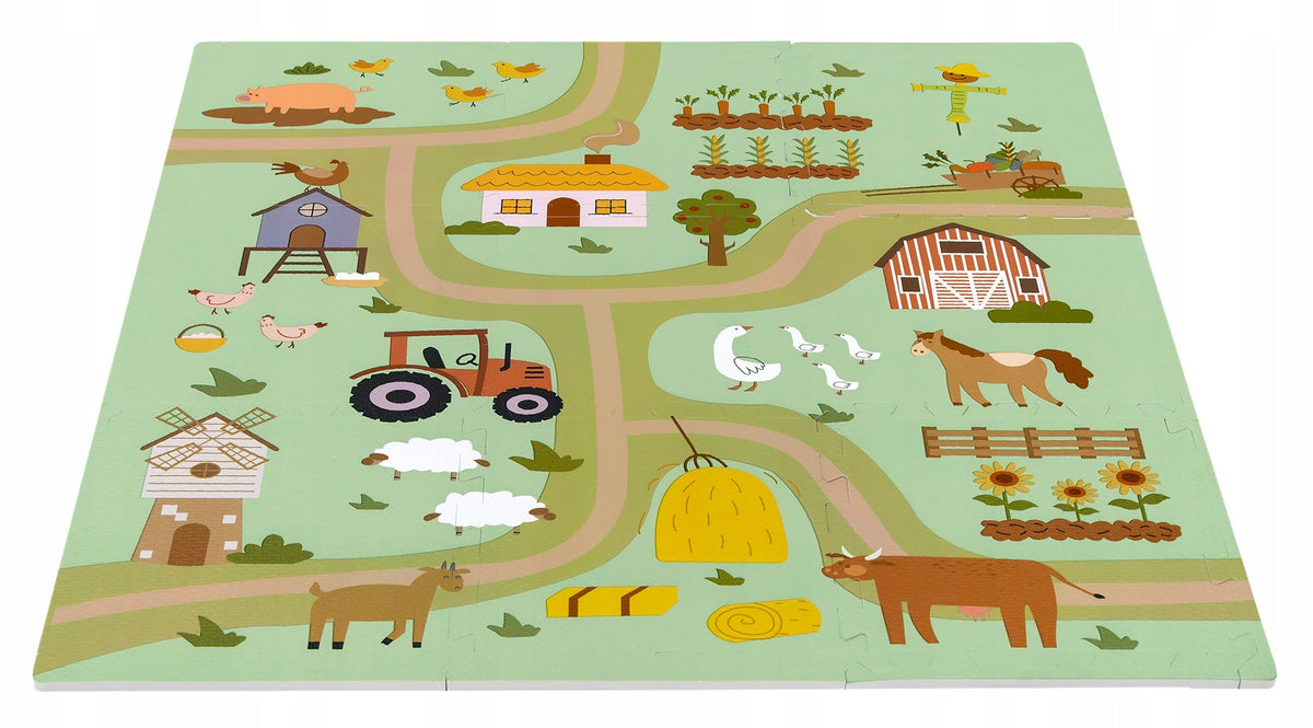 THICK FOAM PUZZLE FLOOR FOAM MAT 90x90 VILLAGE COUNTRY ROADS EAN (GTIN) 5904204290050