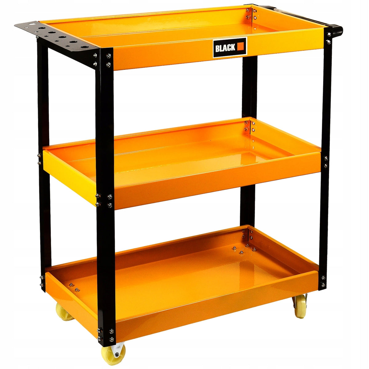 THREE-SHELF WORKSHOP TOOL TROLLEY 3 SHELVES BLACK 100KG Brand Black