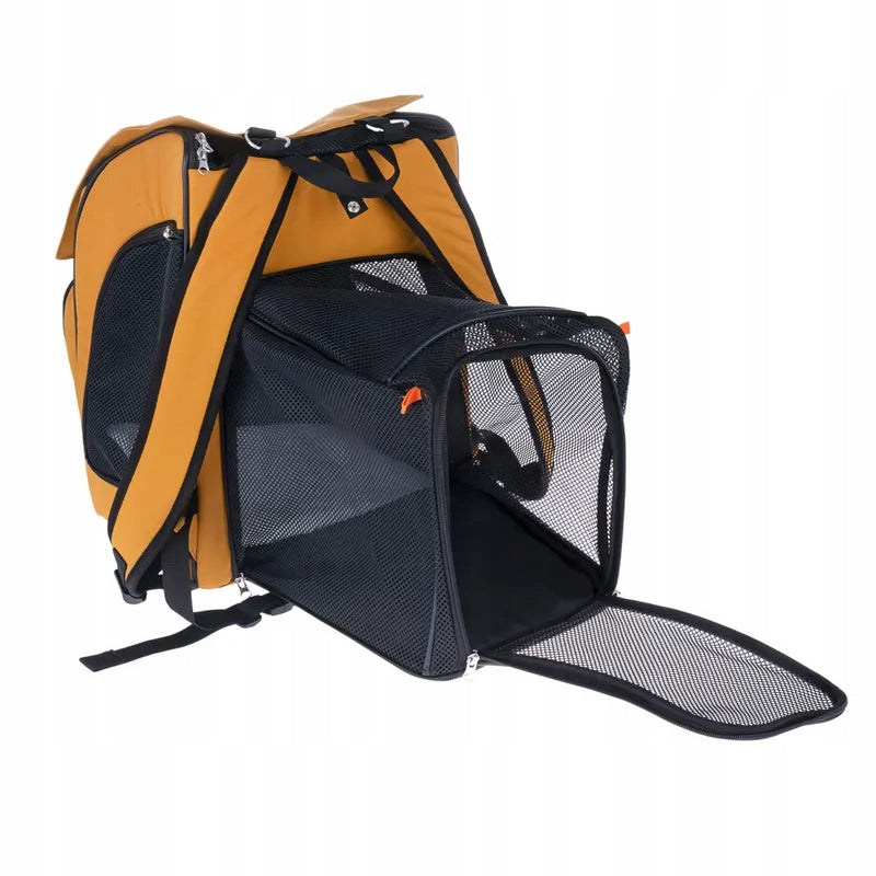 TIAKI Transport backpack for cats dogs 2in1 MINI PLAYPEN Transporter YELLOW Brand Zooplus
