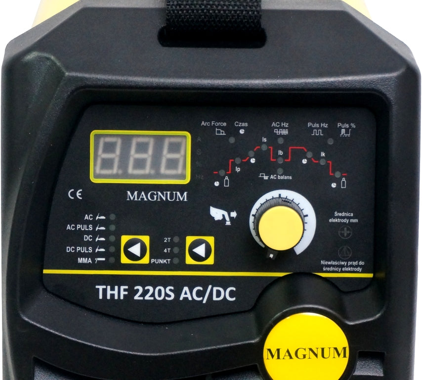 TIG AC/DC MMA WELDER for aluminium 200A PULS MAGNUM THF 220S 60% Brand Magnum