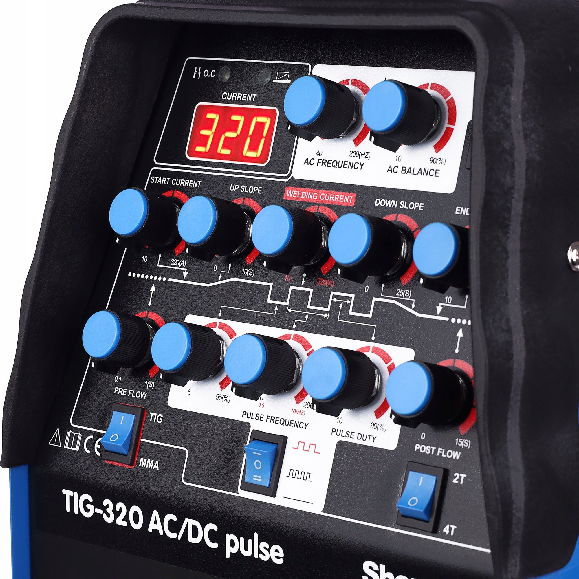 TIG MMA ALUMINIUM Sherman TIG 320 AC/DC PULSE inverter welder Manufacturer code SINW-TIG320ACDCP