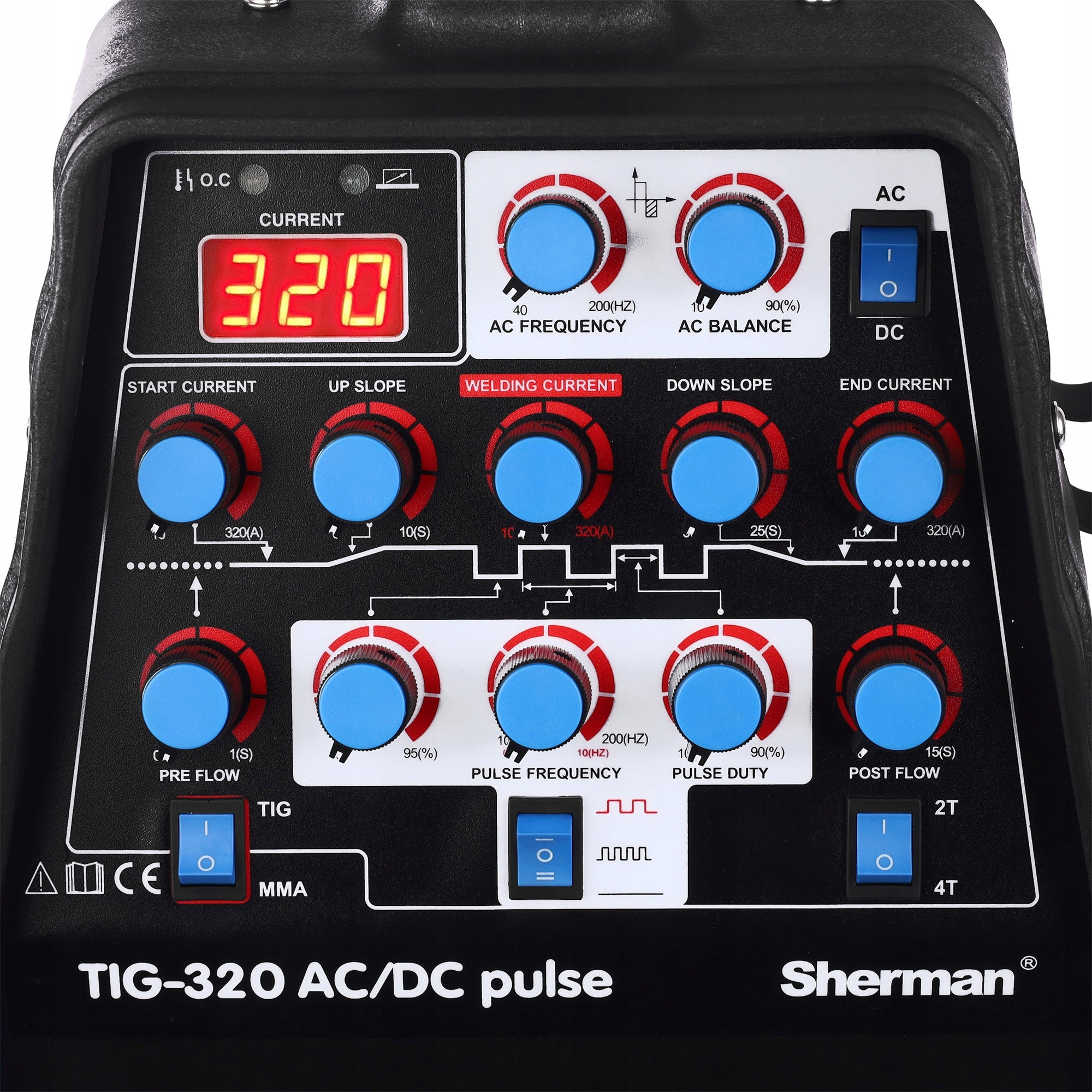 TIG MMA ALUMINIUM Sherman TIG 320 AC/DC PULSE inverter welder Packaging status original