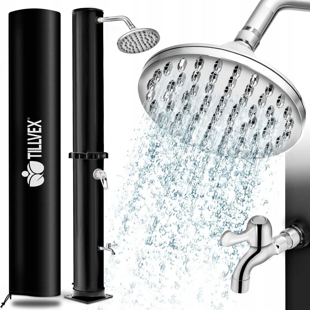 TILLVEX SOLAR GARDEN SHOWER 20 L 215 CM | ADJUSTABLE RAIN SHOWER HEAD Packaging status original