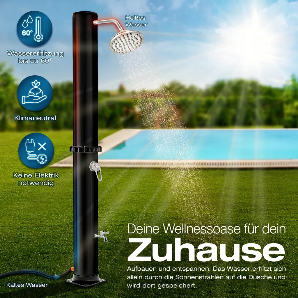TILLVEX SOLAR GARDEN SHOWER 20 L 215 CM | ADJUSTABLE RAIN SHOWER HEAD