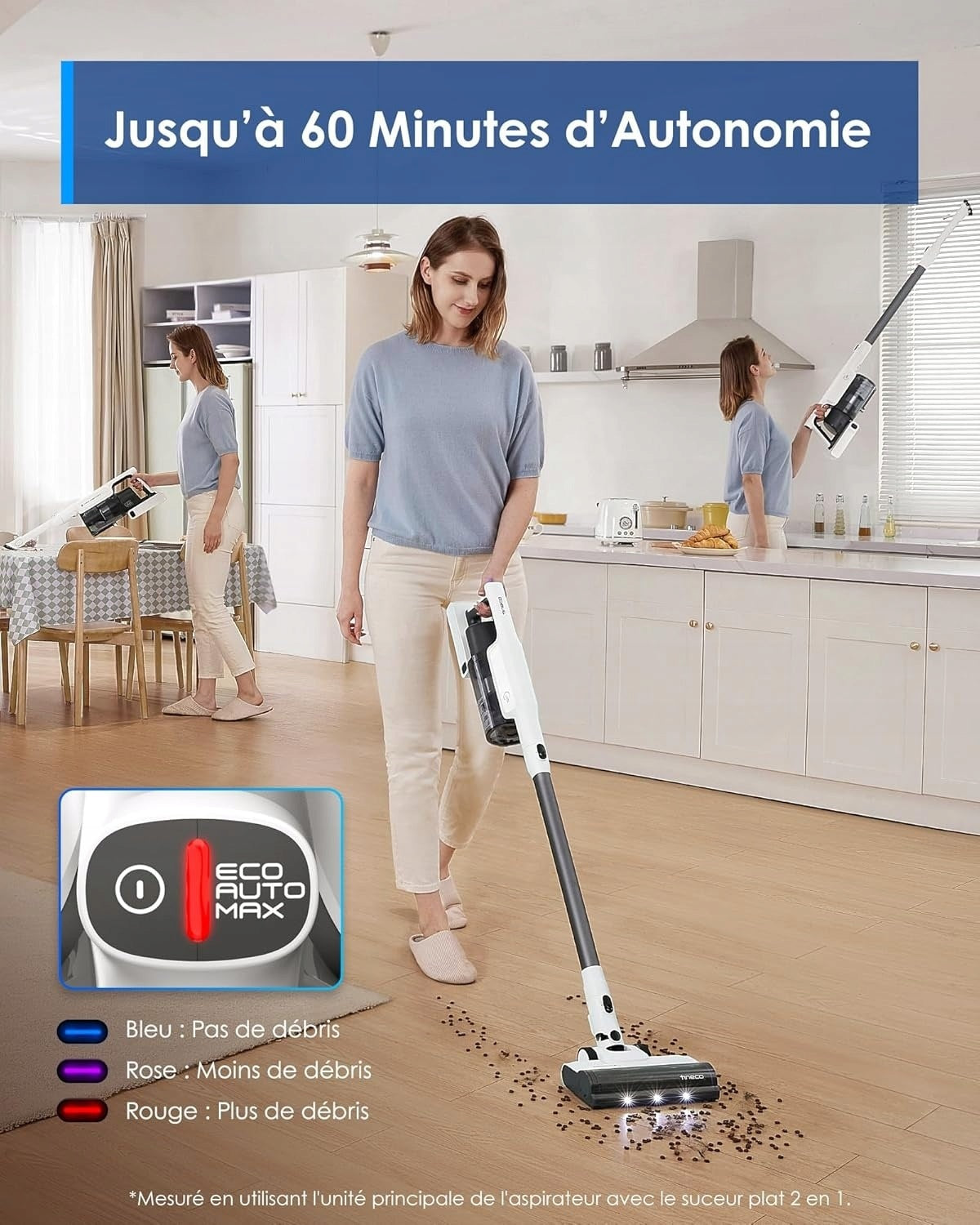 TINECO CORDLESS VACUUM CLEANER A30S, SUCTION 160 W, TIME 60 MINUTES, TANK Manufacturer no brand