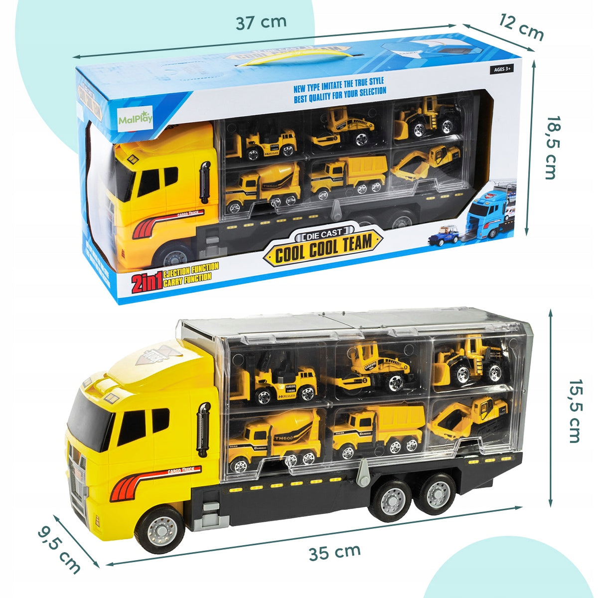 TIR CAR AUTO TRUCK TOW TRUCK SET OF 6 CARS CAR MACHINE FOR BOY Packaging status original