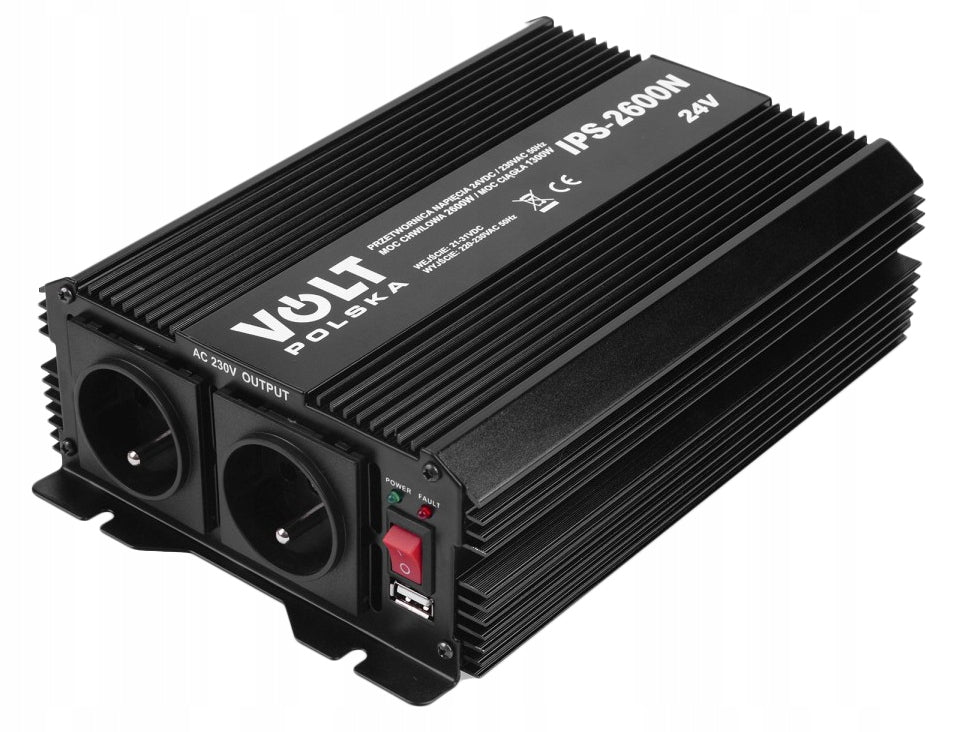 TIR CONVERTER 24V 230V 1300W/2600W SINE MODIFIED HEATER COMPUTER Brand Volt Polska