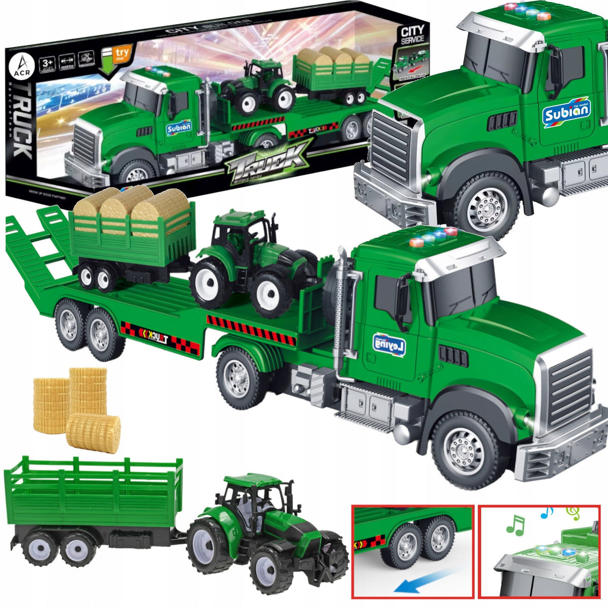 TIR LARGE TRUCK WITH DRIVE TRACTOR TOW TRUCK TRACTOR WITH TRAILER TOYS