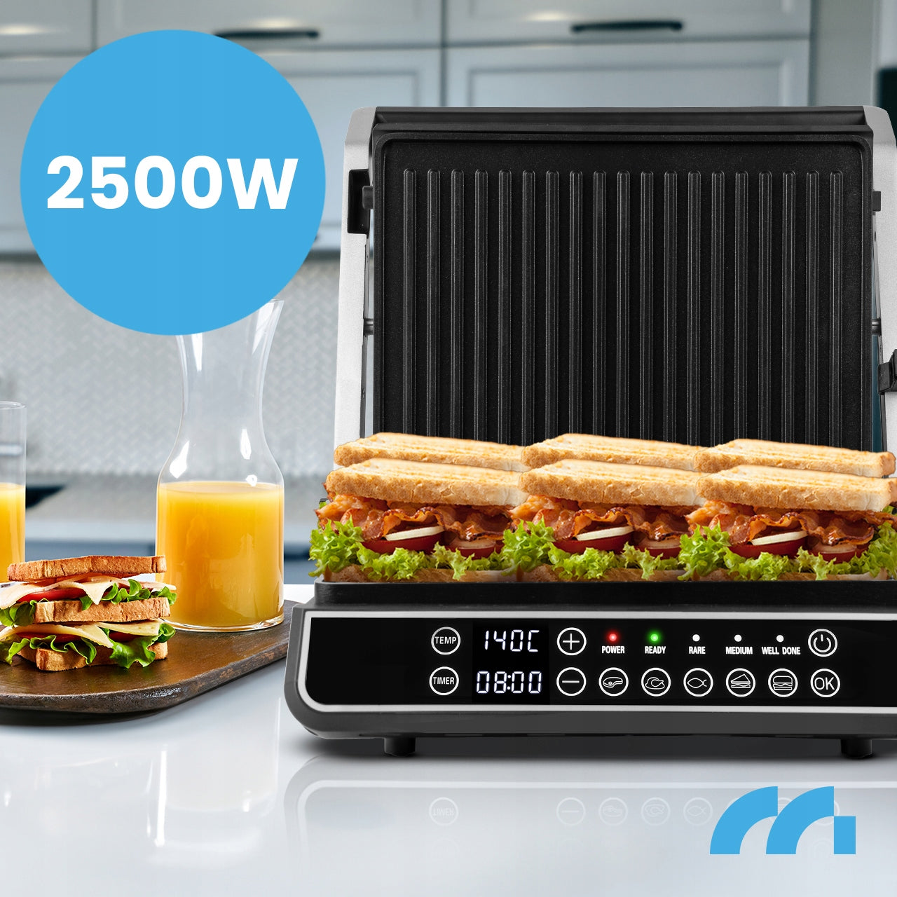 TOASTER ELECTRIC GRILL SANDWICH TOASTER FOLDING 2500W DISPLAY Packaging status original