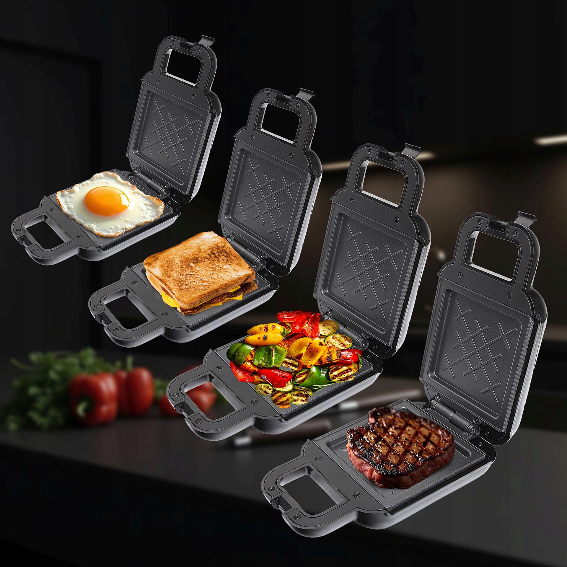 TOASTER ELECTRIC GRILL SANDWICHES TOAST EGGS SANDWICH TOASTER IDEAL 1200W Packaging status original