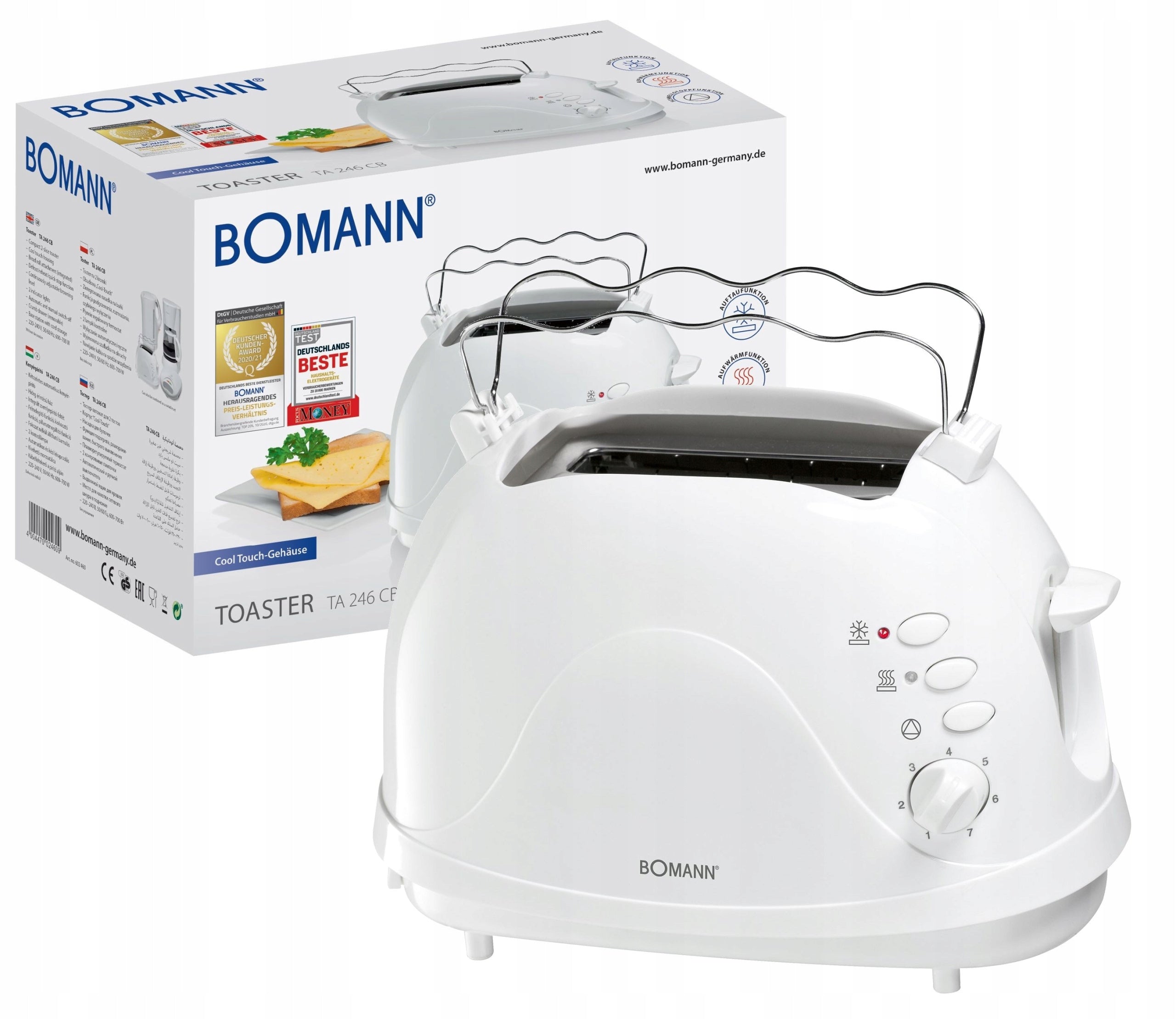 TOASTER FOR 2 CROUTONS BUN ATTACHMENT BOMANN TA