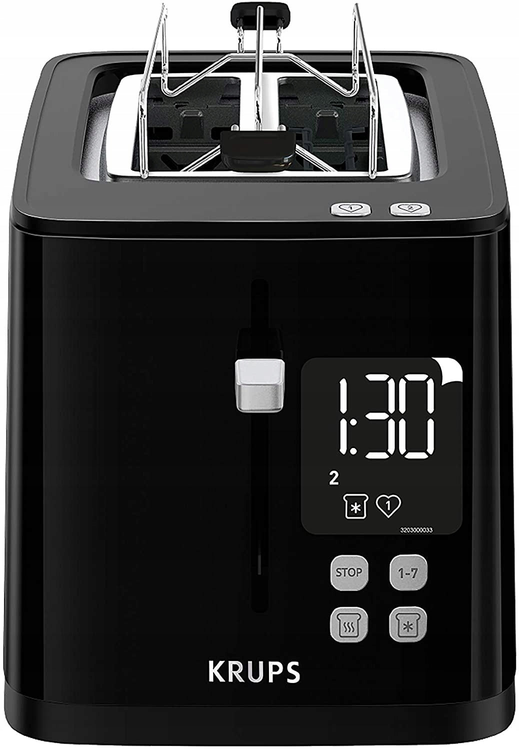 TOASTER KRUPS SMART'N LIGHT FOR 2 SLICES KH6418 BLACK 850W LED DISPLAY Power rating 850 W