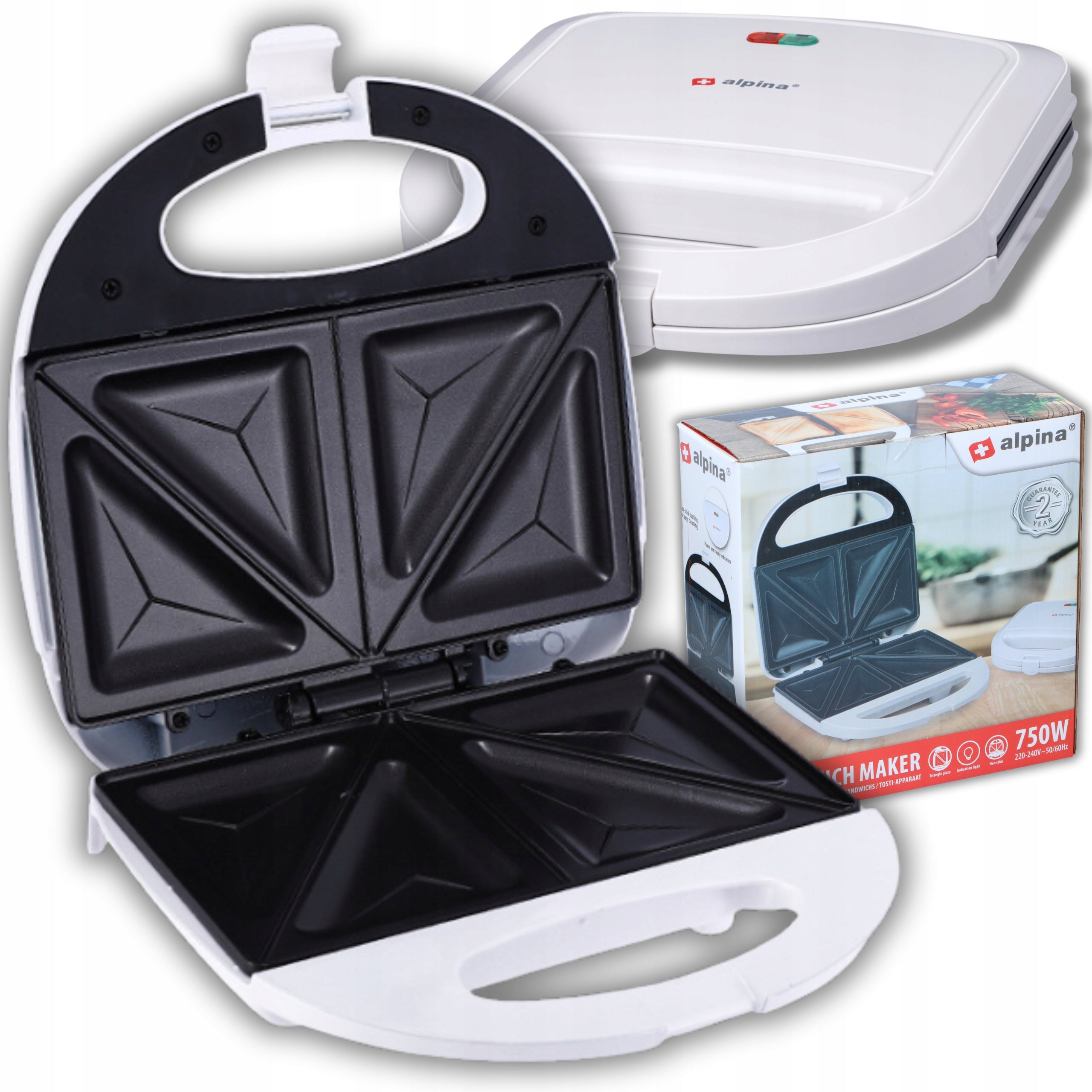 TOASTER OVEN FOR TOASTING SANDWICHES White ELECTRIC 750W ALPINA