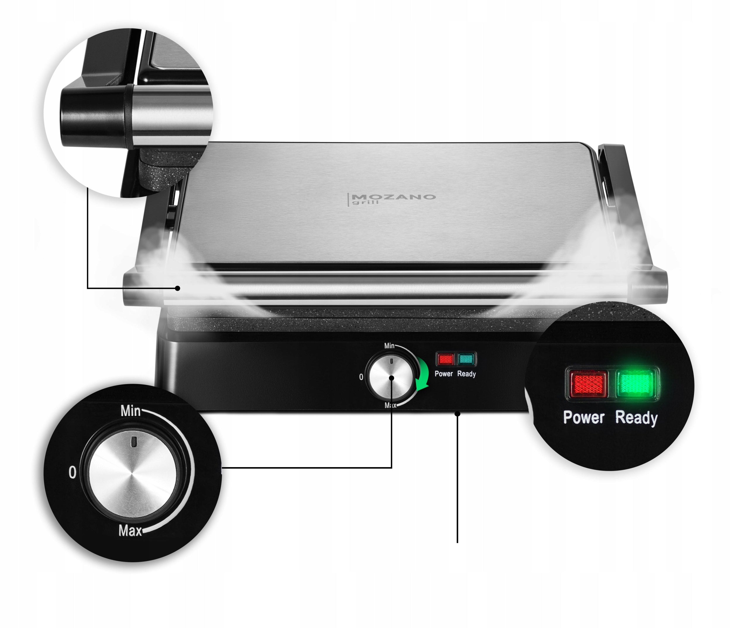 TOASTER OVEN GRILL FOR PANINI SANDWICHES ELECTRIC FOLDING STRONG 2200W Model Grill Chef