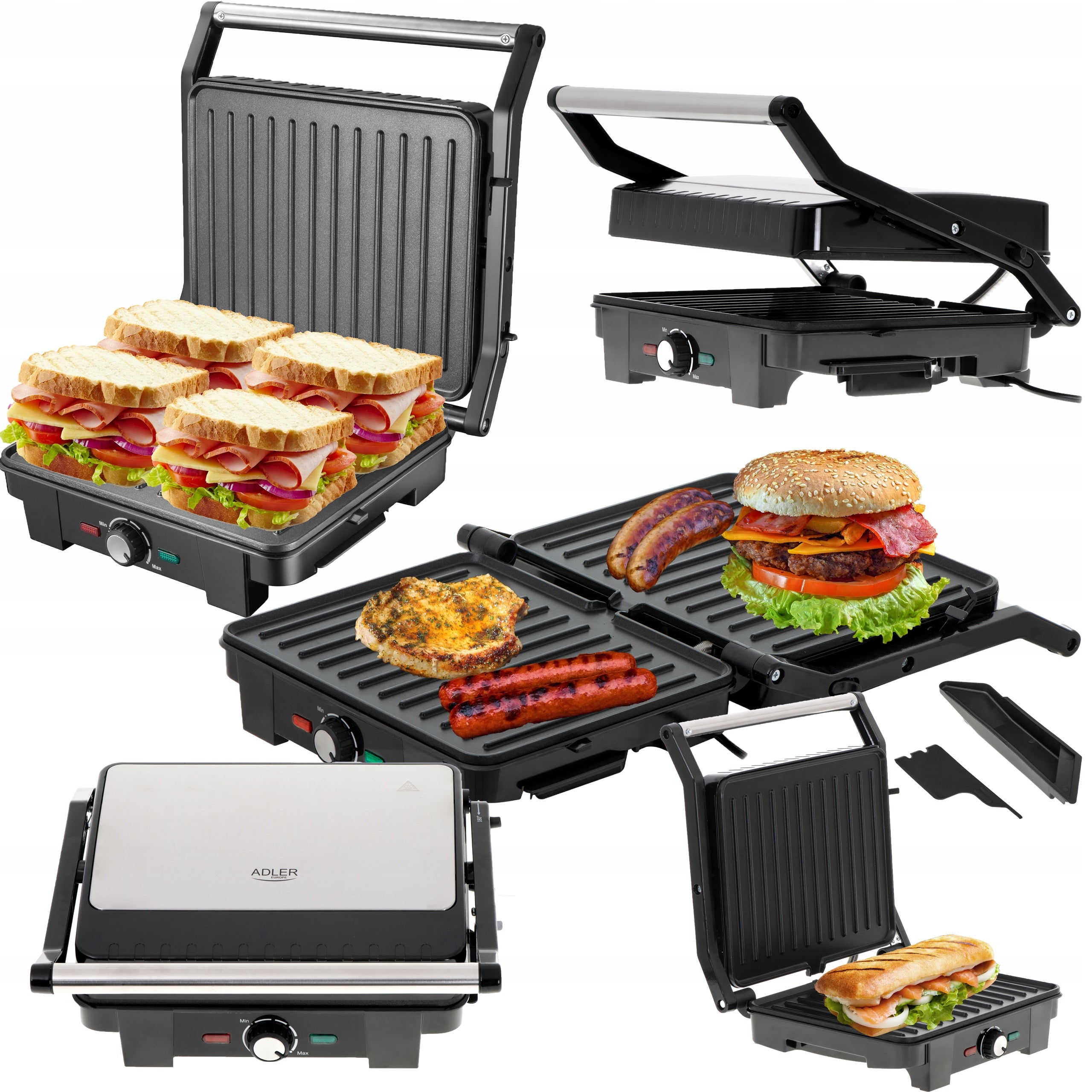 TOASTER PANINI ELECTRIC GRILL FOLDING 2100W
