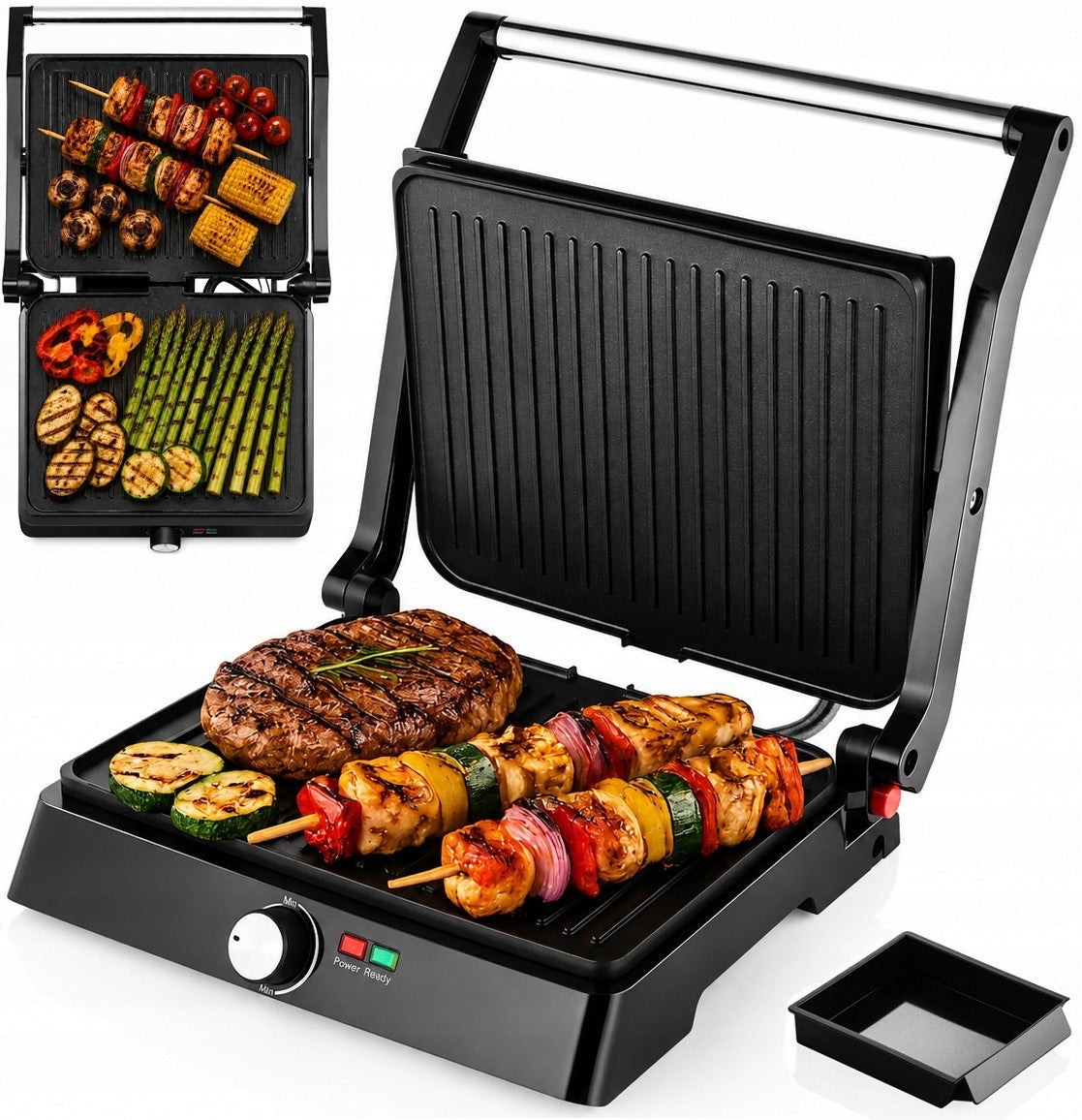 TOASTER SANDWICH MAKER TOASTER GRILL PANINI ELECTRIC KERCH PUR 2200W