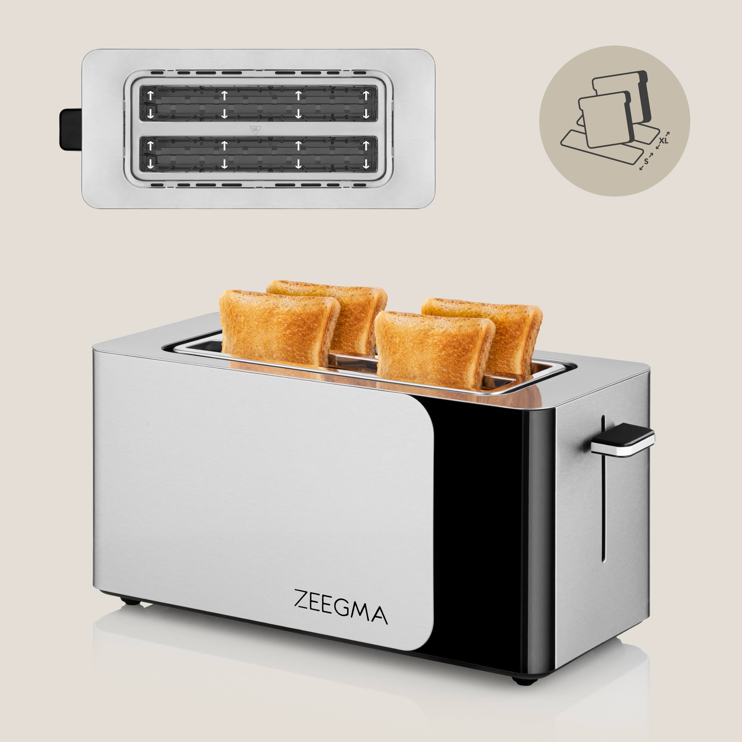 TOASTER SANDWICH TOASTER 4 TOAST SLICES 1500W TOUCH TOAST LED Power rating 1500 W