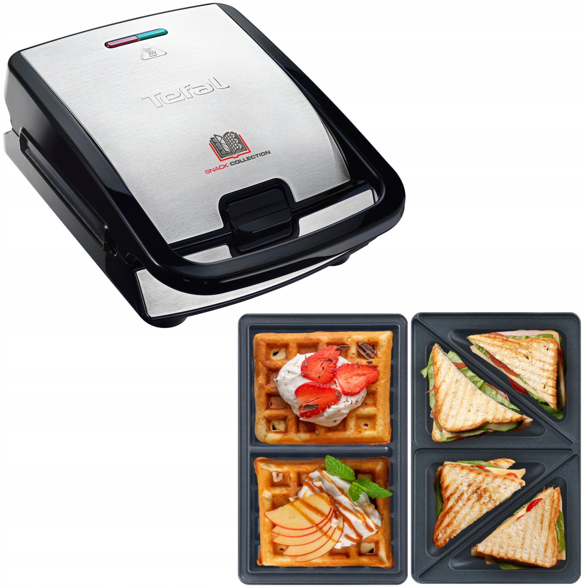 TOASTER WAFFLE MAKER TOASTER FOR SANDWICHES TEFAL SNACK COLLECTION DELICIOUS WAFFLES Power rating 700 W