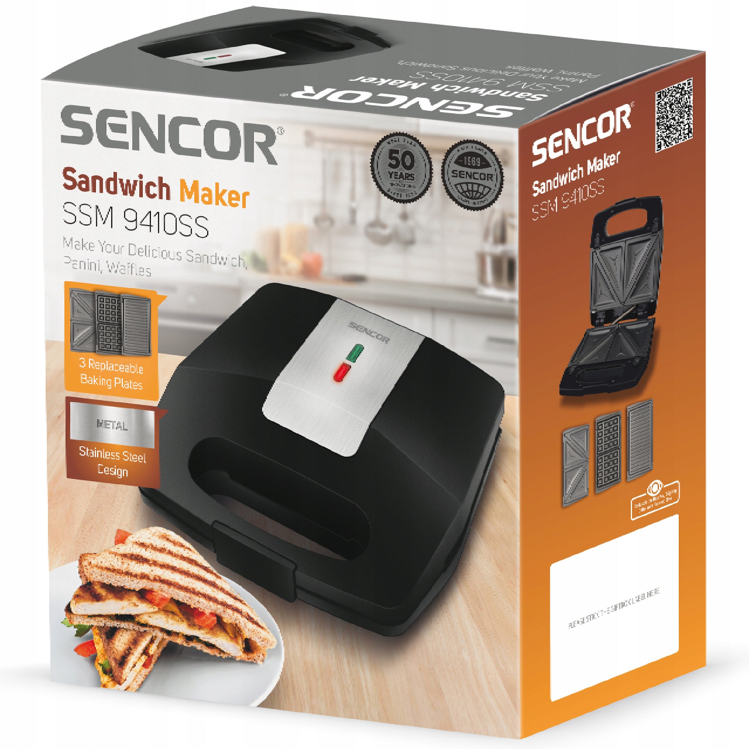 TOASTER sandwich toaster 3in1 700W VARIOUS COOKTOPS Sencor SSM 9410SS Packaging status original