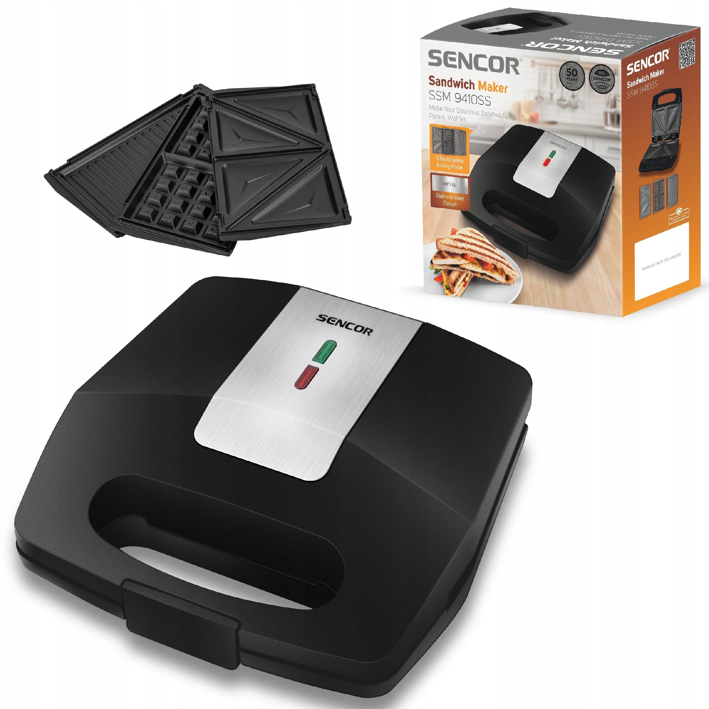 TOASTER sandwich toaster 3in1 700W VARIOUS COOKTOPS Sencor SSM 9410SS Power rating 700 W