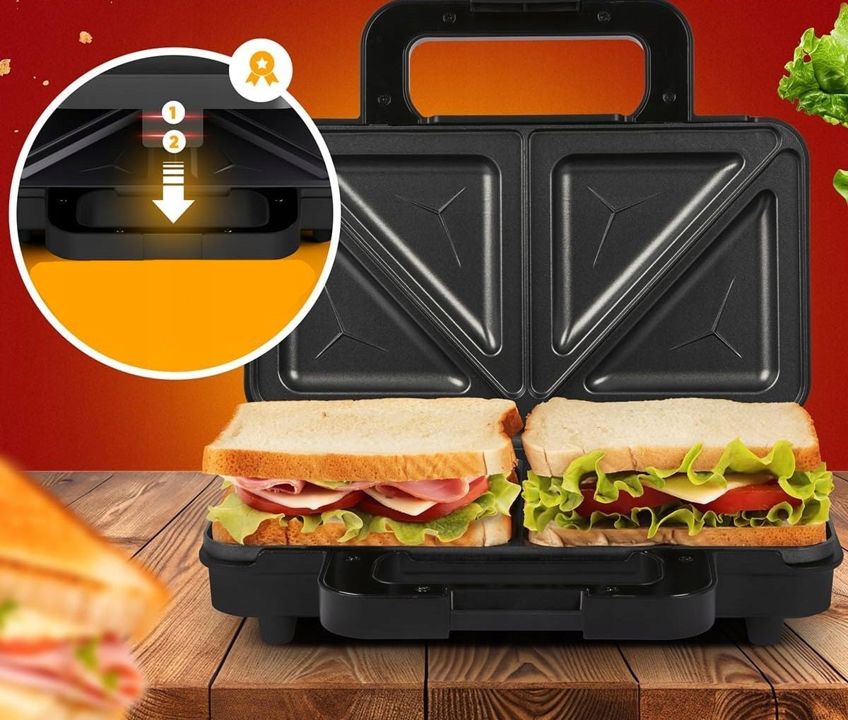 TOASTER toaster SANDWICH sandwich FOR SANDWICHES TOAST STRONG 900W Power rating 900 W