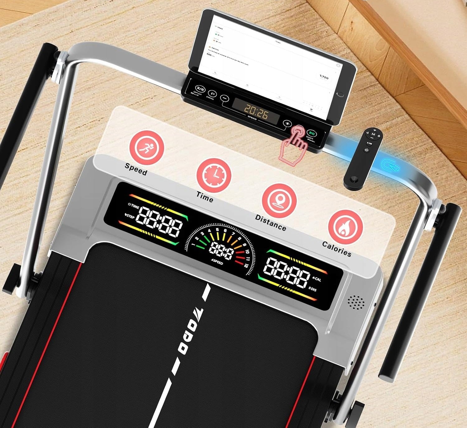 TODO Electric treadmill Walkingpad 2W1 1-12km/h Max150kg slope up to 7% Manufacturer code Biezniatodo